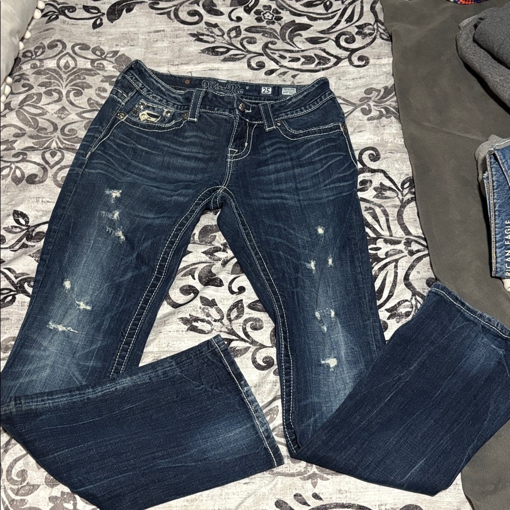Miss Me Dark Blue Distressed Bootcut Jeans